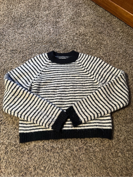 American Eagle Outfitters Sweaters - American Eagle Outfitters Black and White Striped Crewneck Sweater